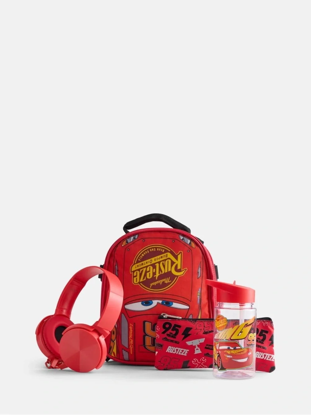 Cars Lightning McQueen Kids Backpack and Accessory Set - Red W6